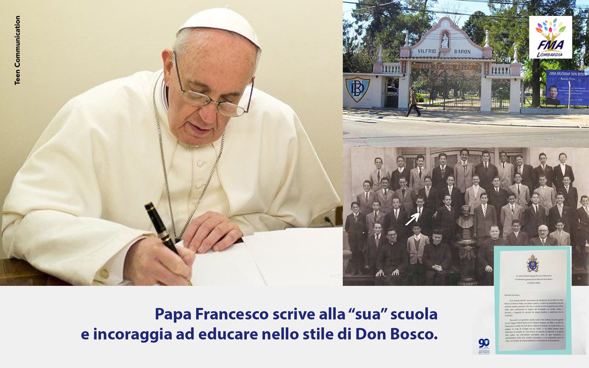 Il Papa scrive alla “sua” scuola
